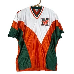 SMU Mustangs Jersey Large Speedline Athletic Wear Mens Orange Green White  USA